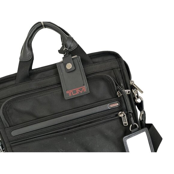 Tumi Deluxe Expandable Shoulder Bag Briefcase Nylon Black 15" - Picture 12 of 12